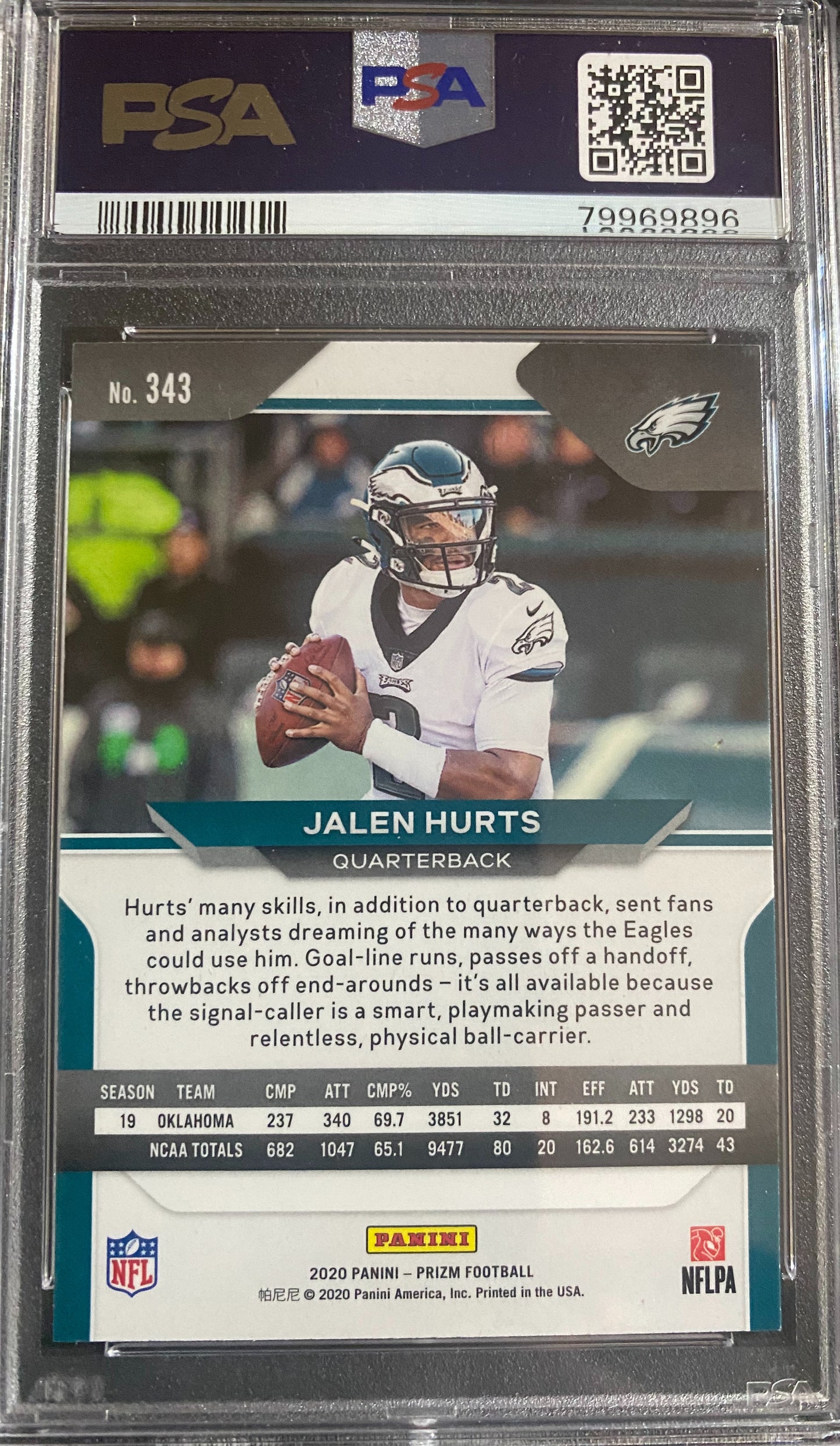 2020 Jalen Hurts Prizm Rookie PSA 10