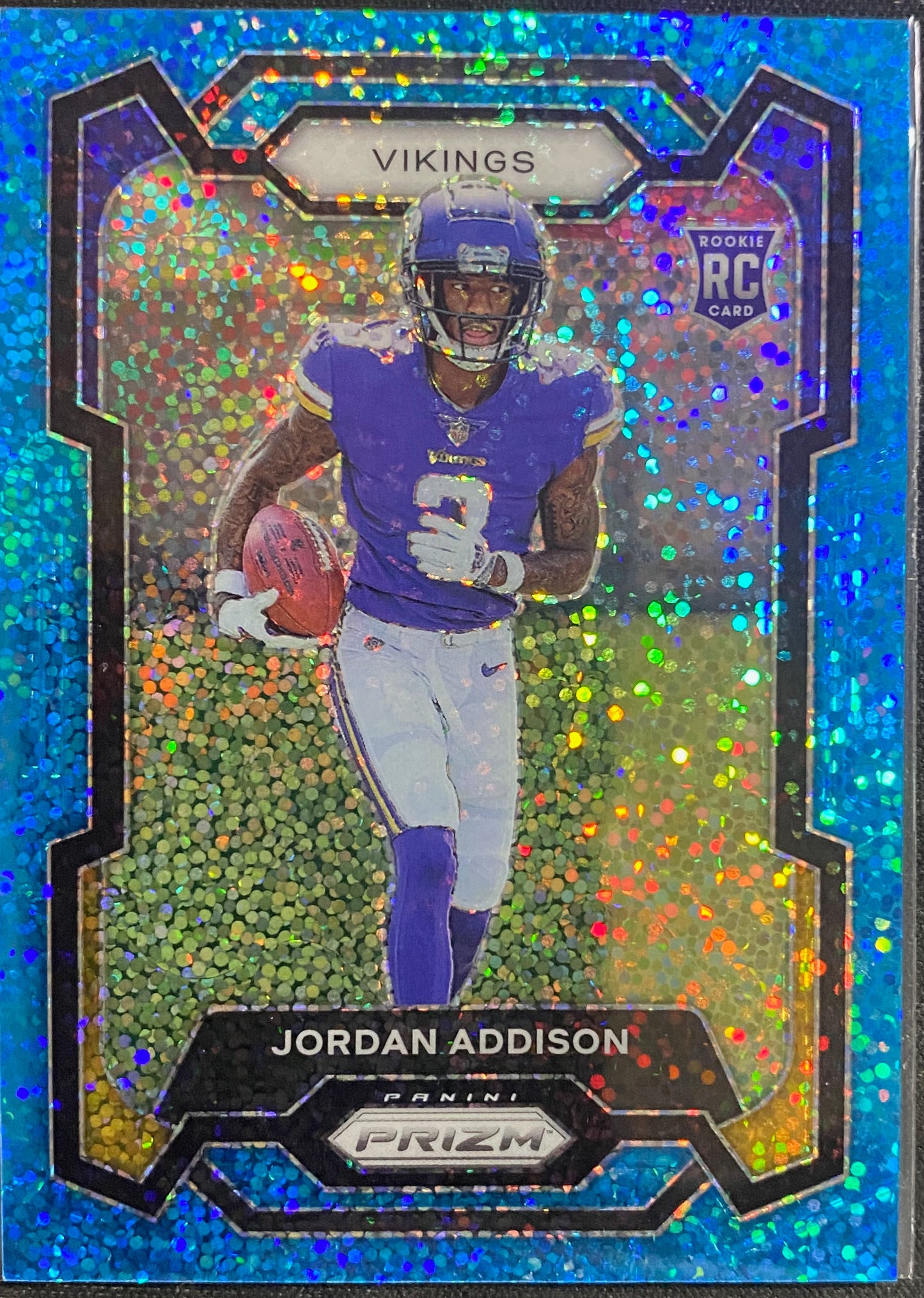 2023 Jordan Addison Prizm Blue Sparkle #'d /96 Rookie