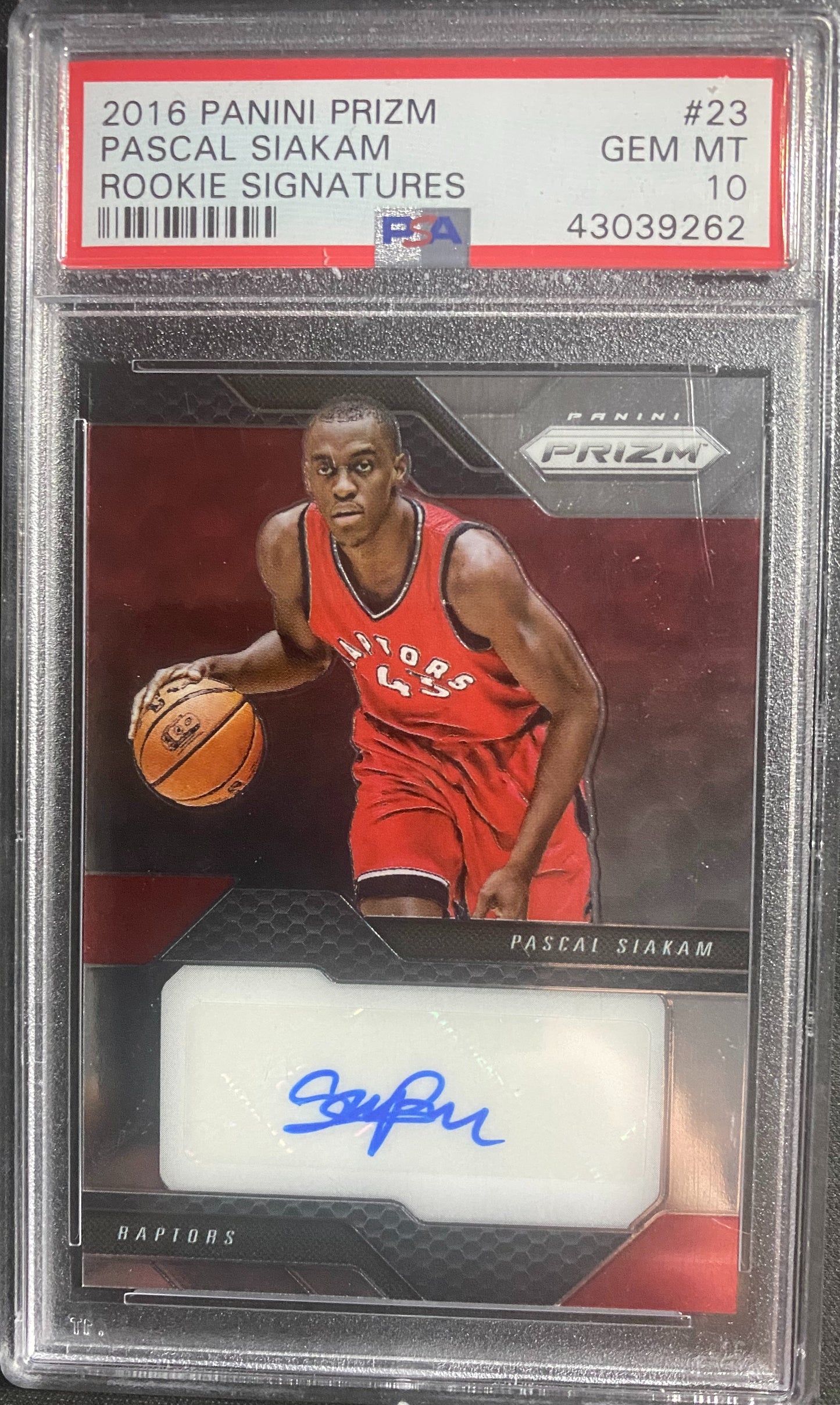 2016 Pascal Siakam Prizm Rookie Signatures Auto PSA 10