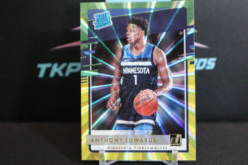 Anthony Edwards Donruss Rated Rookie Green and Yellow