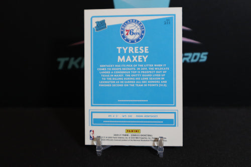 Tyrese Maxey Donruss Rated Rookie Card 211